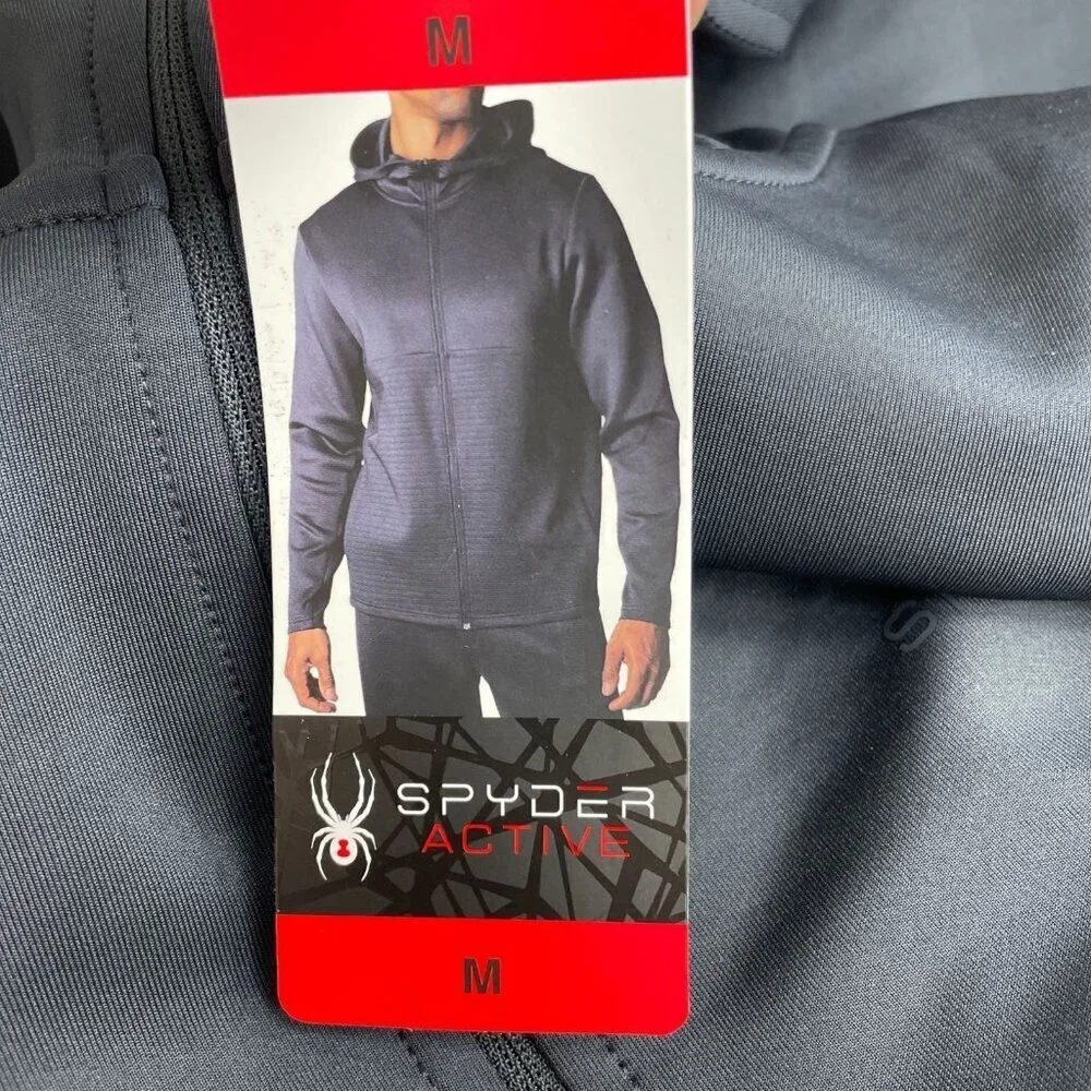 Spyder Active Men's M Zip-Up Hoodie Scuba Jacket  Black M0642 - Picture 10 of 12